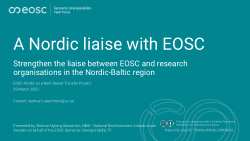A Nordic liaise with EOSC: Strengthen the liaise between EOSC and research organisations in the Nordic-Baltic region