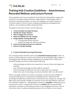 Training Hub Guides for Recording Lectures and Webinars