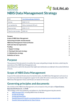 NBIS Data Management Strategy