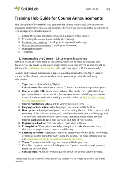 Training Hub Resources for Course Planning