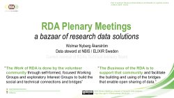 RDA Plenary Meetings: a bazaar of research data solutions