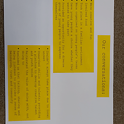 Materials from Zest youth team conversations as part of Sheffield City Partnership Inclusive Economy work