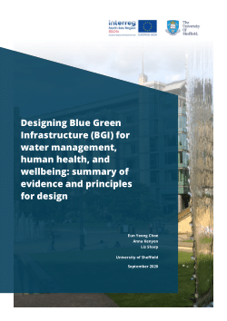 Designing Blue Green Infrastructure (BGI) for water management, human health, and wellbeing: summary of evidence and principles for design