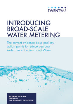 Introducing Broad-Scale Water Metering: The current evidence base and key action points to reduce personal water usage in England and Wales