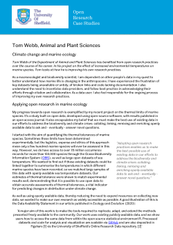 Open Research Case Study: Climate change and marine ecology