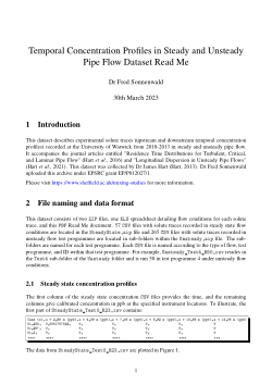 Temporal Concentration Profiles in Steady and Unsteady Pipe Flow