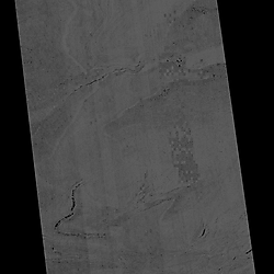 <strong>HiRISE digital terrain model (1 m/pixel) and orthorectified image (25 cm/pixel) of a viscous flow feature incised by a gully in Nereidum Montes, Mars.</strong>