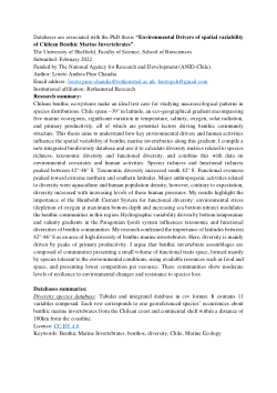 Environmental drivers of spatial variability of Chilean Benthic Marine Invertebrates: Appendices S4 and S5