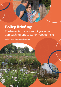 Policy Briefing: The benefits of a community-oriented approach to surface water management