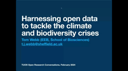Open Research Conversation on Sustainability and open data: Balancing environmental concerns