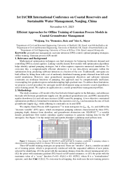 Efficient Approaches for Offline Training of Gaussian Process Models in Coastal Groundwater Management. Presented at 1st IACRR International Conference on Coastal Reservoirs and Sustainable Water Management, Nanjing, China