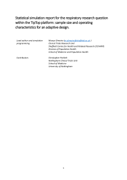 Statistical simulation reports for the proposed trial designs to address research questions within the TipTop platform.