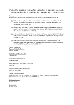 Protocol for a scoping review of an exploration of factors influencing the health-related quality of life of informal carers in motor neuron disease