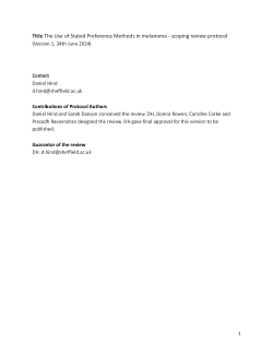 The Use of Stated Preference Methods in melanoma - scoping review protocol