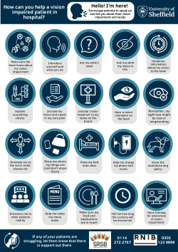 How can you help a vision impaired patient in hospital? Poster for Healthcare Professionals.