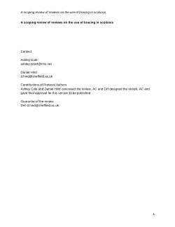 Protocol: A scoping review of reviews on the use of bracing in scoliosis
