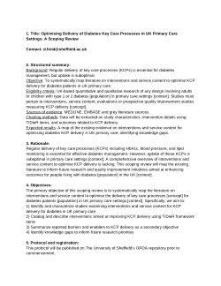 Optimising Delivery of Diabetes Key Care Processes in UK Primary Care Settings A Scoping Review