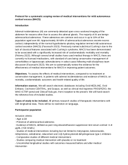 Protocol for Systematic Scoping Review Medical interventions for mild autonomous cortisol excess (MACS)