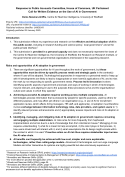 Written Evidence on the Use of AI in Government