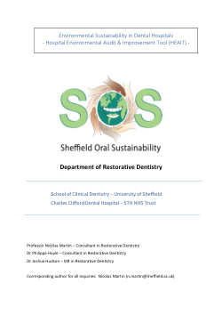 Hospital Environmental Audit & Improvement Tool: Dental Hospital case study