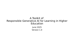 A Toolkit of Responsible Generative AI for Learning in Higher Education
