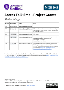 Access Folk Small Project Grants: Methodology
