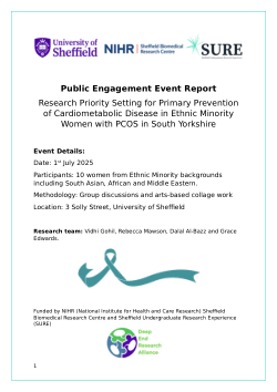 Public Engagement Event Report 2025 - Research Priority Setting for Primary Prevention of Cardiometabolic Disease in Ethnic Minority Women with PCOS in South Yorkshire