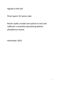 UKRI/NSF Signals in the soil: Real-time and Continuous Monitoring of Phosphates in the Soil with Graphene-Based Printed Sensor Arrays, final report Cameron's group