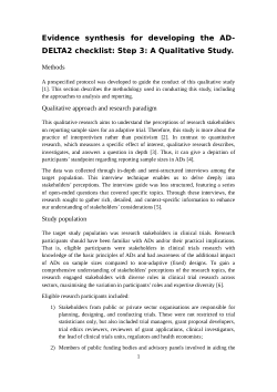 Evidence synthesis for developing the AD-DELTA2 checklist: Step 3: A Qualitative Study