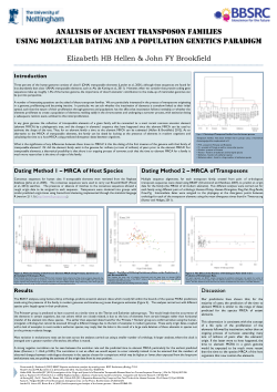 Posters associated with "The Diversity of Class II Transposable Elements in Mammalian Genomes Has Arisen from Ancestral Phylogenetic Splits during Ancient Waves of Proliferation through the Genome"