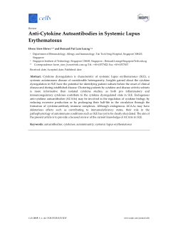 Anti-Cytokine Autoantibodies in Systemic Lupus Erythematosus