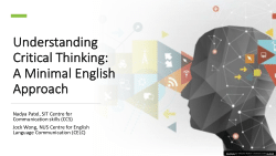 Understanding Critical Thinking: A Minimal English Approach