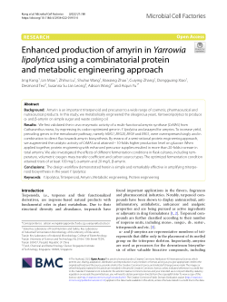 Enhanced production of amyrin in Yarrowia lipolytica using a combinatorial protein and metabolic engineering approach