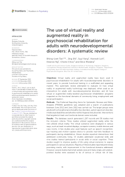 The use of virtual reality and augmented reality in psychosocial rehabilitation for adults with neurodevelopmental disorders: A systematic review