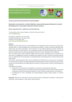 Researcher as instrument: a critical reflection using nominal group technique for content development of a new patient-reported outcome measure