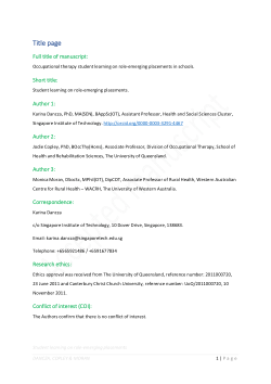Occupational therapy student learning on role-emerging placements in schools
