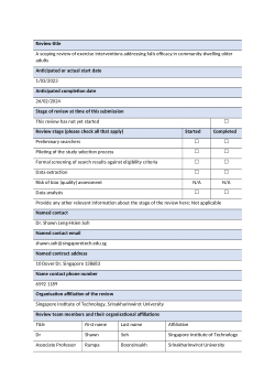 Study protocol: A scoping review of exercise interventions addressing falls efficacy in community-dwelling older adults