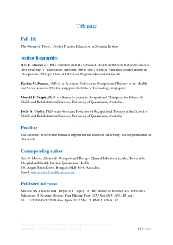 The Nature of Theory Used in Practice Education: A Scoping Review