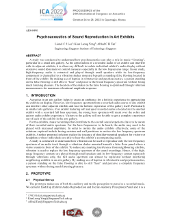 Psychoacoustics of Sound Reproduction in Art Exhibits