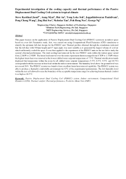 Experimental investigation of the cooling capacity and thermal performance of the passive displacement dual cooling coil system in tropical climate