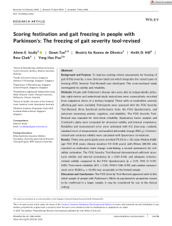 Scoring festination and gait freezing in people with Parkinson's: The freezing of gait severity tool‐revised