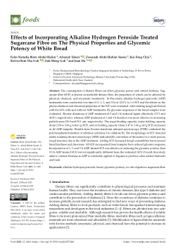 Effects of Incorporating Alkaline Hydrogen Peroxide Treated Sugarcane Fibre on The Physical Properties and Glycemic Potency of White Bread