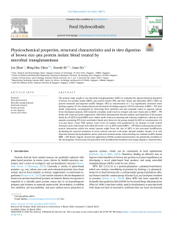 Physicochemical properties, structural characteristics and in vitro digestion of brown rice–pea protein isolate blend treated by microbial transglutaminase
