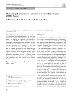 Monitoring of Atmospheric Corrosion in a Mass Rapid Transit (MRT) Tunnel