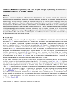 Combining metabolic engineering and lipid droplet storage engineering for improved α-bisabolene production in Yarrowia lipolytica