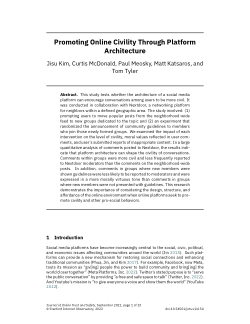 Promoting Online Civility Through Platform Architecture