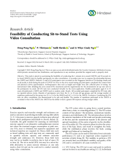 Feasibility of Conducting Sit-to-Stand Tests Using Video Consultation