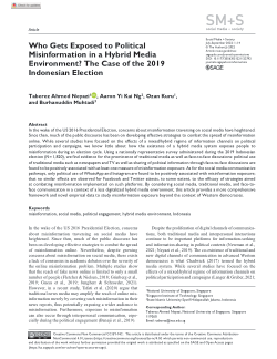 Who gets exposed to political misinformation in a hybrid media environment? The case of the 2019 Indonesian election.