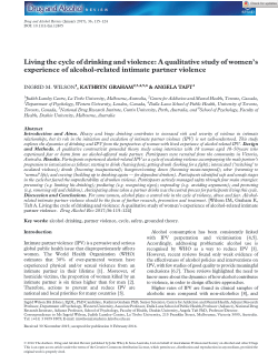 Living the cycle of drinking and violence: A qualitative study of women's experience of alcohol-related intimate partner violence