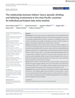 The relationship between fathers' heavy episodic drinking and fathering involvement in five Asia-Pacific countries: An individual participant data meta-analysis
